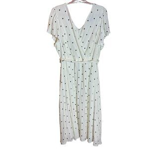 City Chic Polka Dot V-Neck Fit & Flare Midi Dress, City Chic Size XL/ US 22